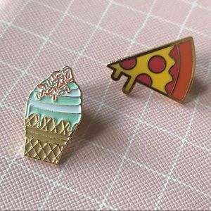 Ice Cream Cone and Pizza Pin Set
